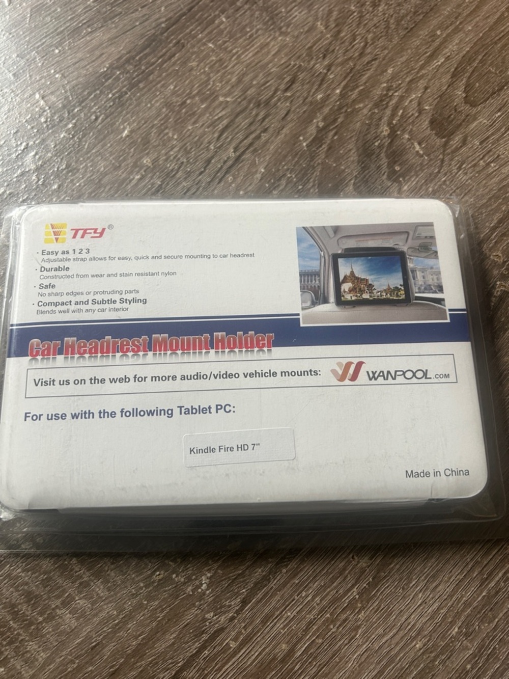 Car Headrest Mount Holder for Kindle Fire HD 7" - White/Black